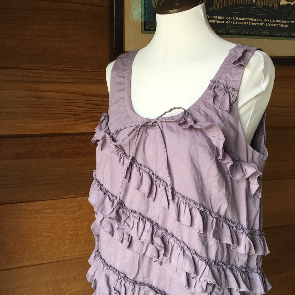 J CREW ☮️ Lilac Mauve Cotton Ruffled Shift